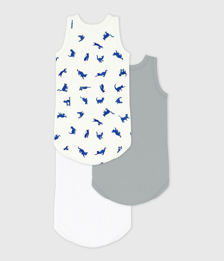 Juego de bodies de algod&oacute;n sin mangas con estampado de gato para beb&eacute; multicolor