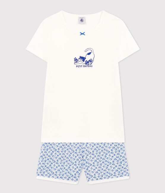Pijama infantil corto de algodón azul MARSHMALLOW/ INCOGNITO