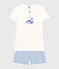 Pijama infantil corto de algodón azul MARSHMALLOW/ INCOGNITO