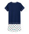 Pijama corto de lino/algodón para niño azul MEDIEVAL/blanco MULTICO