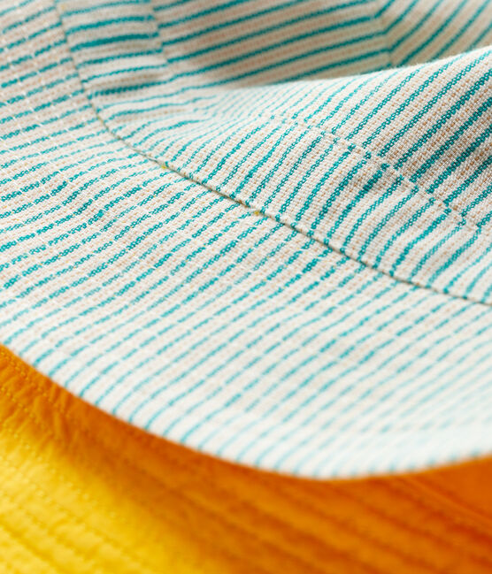 Capelina reversible de bebé niña. verde GAZON/crudo MULTICO