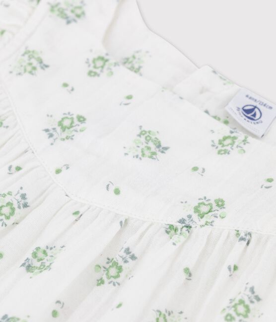 Blusa estampada de gasa de algodón orgánico de niña blanco MARSHMALLOW/blanco MULTICO