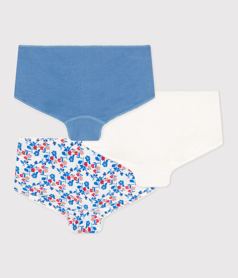 Juego de 3 culottes infantiles de algod&oacute;n con flores multicolor