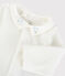 Body con cuello bordado de bebé de algodón biológico blanco MARSHMALLOW