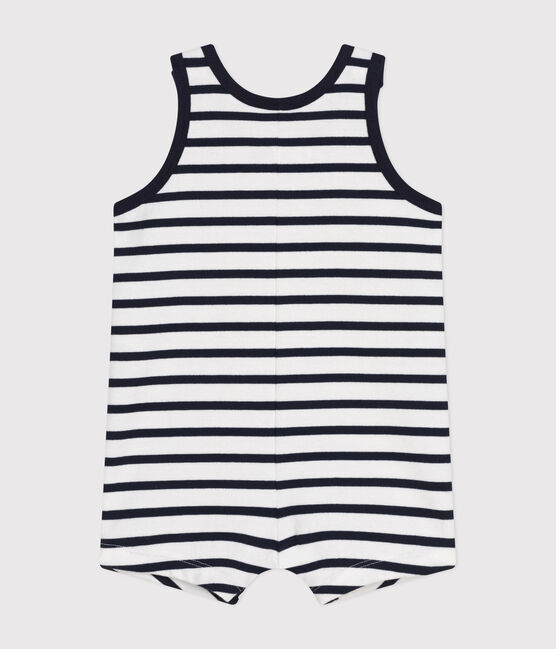 Mono corto de jersey para bebé blanco MARSHMALLOW/azul SMOKING