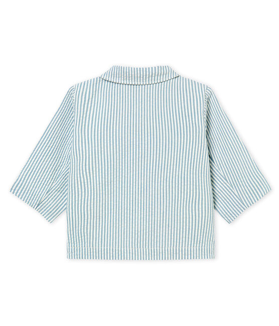 Chaqueta de rayas para bebé niño azul FONTAINE/blanco MARSHMALLOW