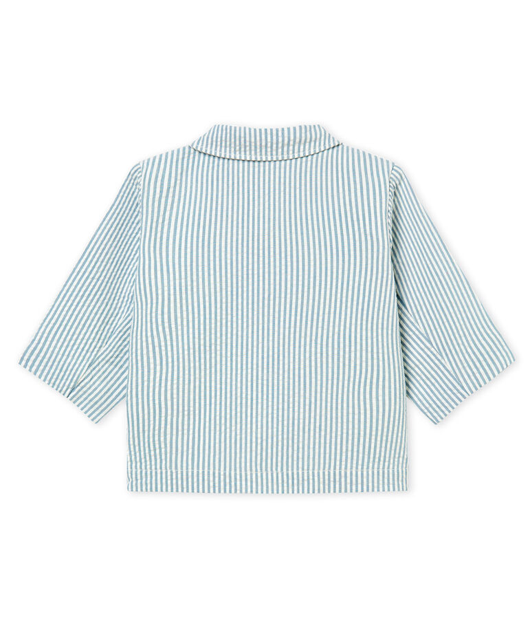 Chaqueta de rayas para beb&eacute; ni&ntilde;o azul FONTAINE/blanco MARSHMALLOW