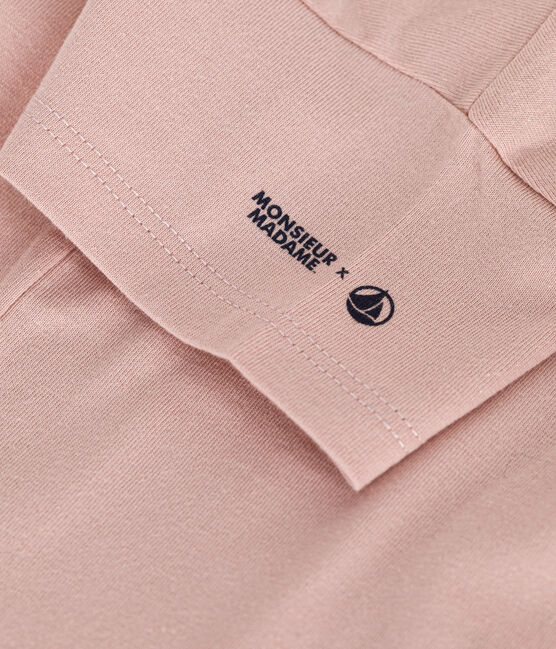 Camiseta Monsieur Madame de algodón de bebé rosa SALINE