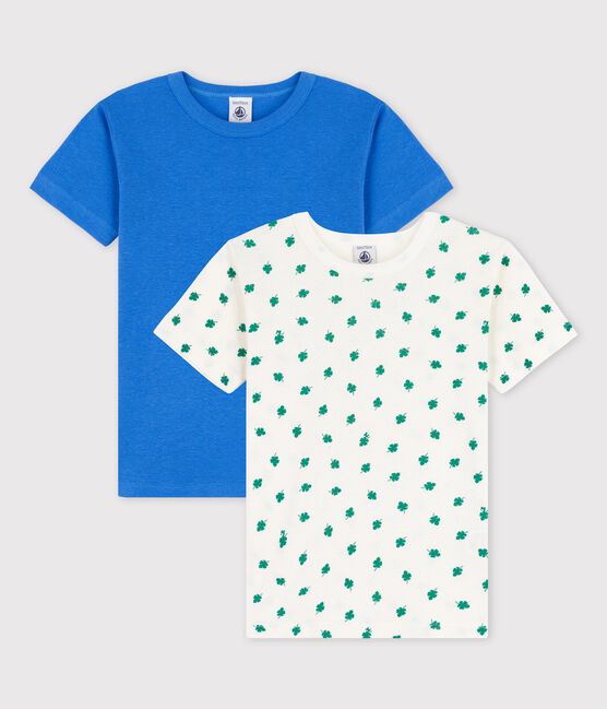 Juego de 2 camisetas de manga corta con palmeras de algodón de niño variante 1