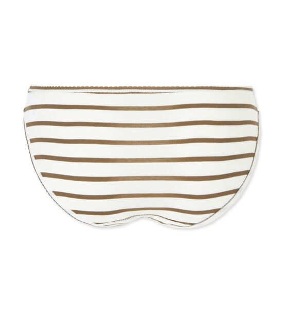 Braguita de algodón de rayas para mujer blanco LAIT/verde LITOP