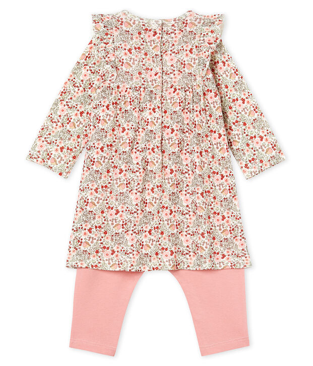 Vestido tipo leggings estampados para beb&eacute; ni&ntilde;a blanco/multicolor