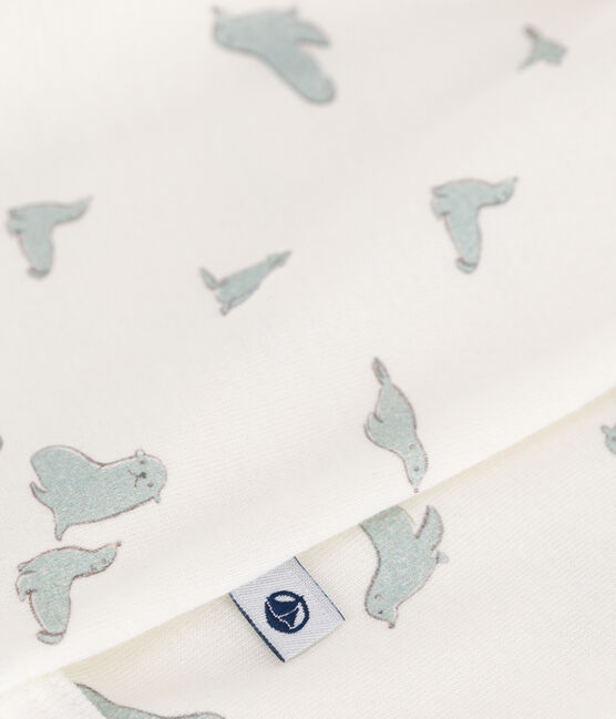 Pijama de algodón para bebé con focas blanco MARSHMALLOW/blanco MULTICO