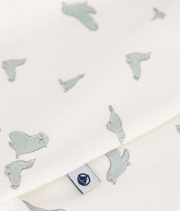 Pijama de algod&oacute;n para beb&eacute; con focas blanco/multicolor