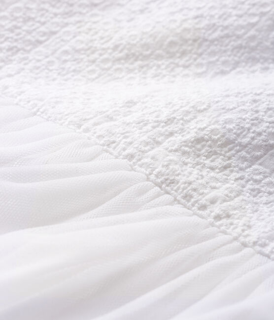 Vestido de ceremonia para bebé niña blanco MARSHMALLOW/marron CUIVRE