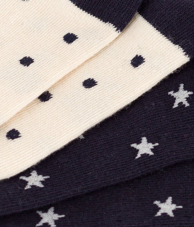 Juego de 2 pares de calcetines de punto de algod&oacute;n con estrellas para ni&ntilde;os multicolor