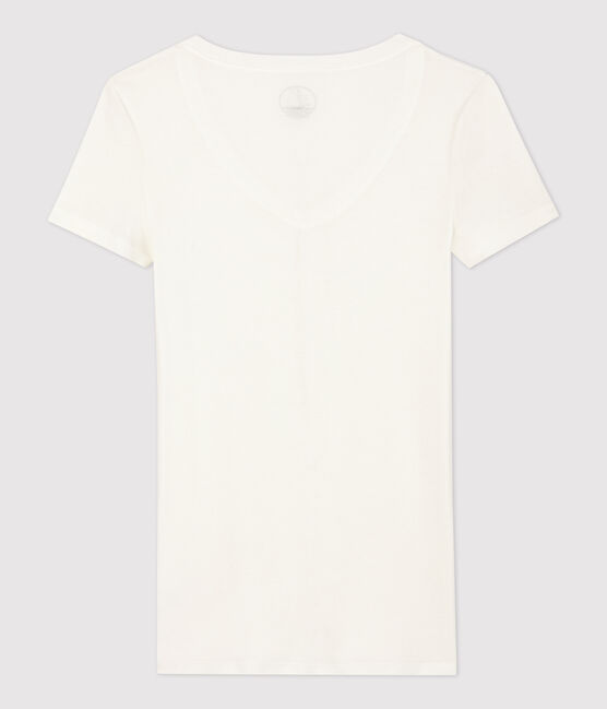 Camiseta de canalé ligero de mujer blanco MARSHMALLOW