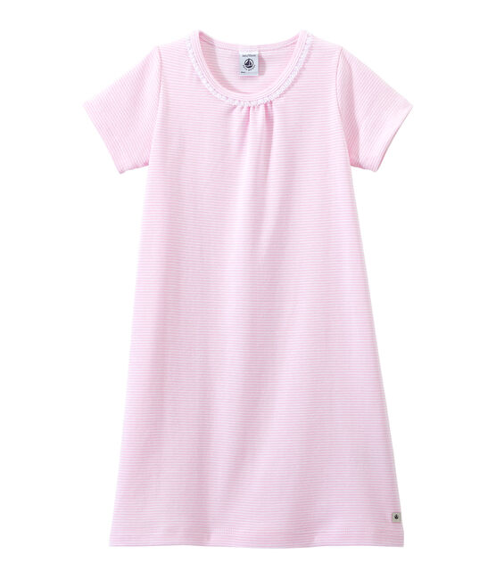 Camisón milrayas para niña rosa BABYLONE/blanco ECUME
