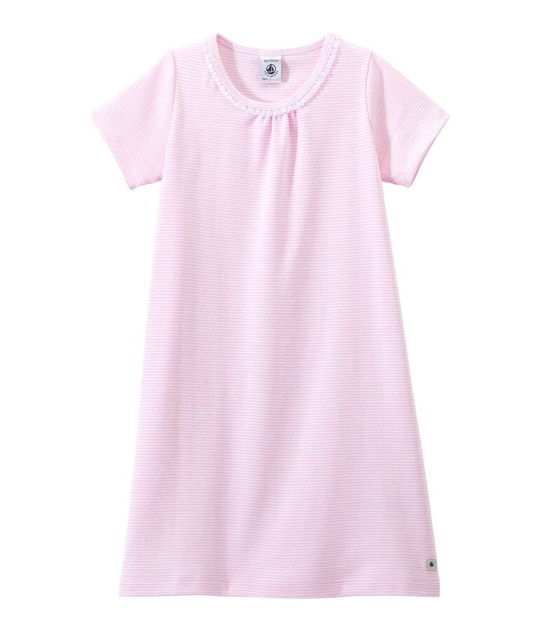 Camis&oacute;n milrayas para ni&ntilde;a rosa/blanco
