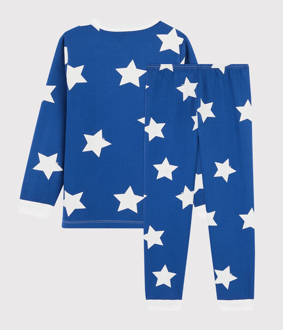 Pijama con estrellas unisex de felpa azul MAJOR/blanco ECUME