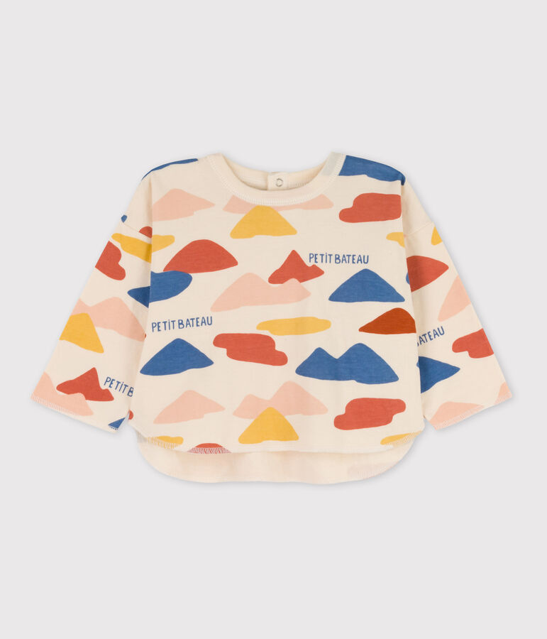 Camiseta de manga larga con estampado de t&uacute;bico de beb&eacute; crudo/multicolor