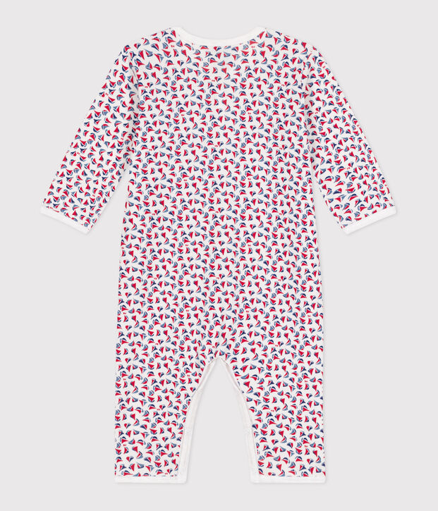 Pijama sin pies de algod&oacute;n estampado para beb&eacute; blanco/rojo/multicolor