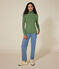 Camiseta Iconique de cuello vuelto de algodón para mujer verde PALMERAIE