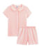 Pijama corto de punto para niña blanco MARSHMALLOW/rosa ROSAKO