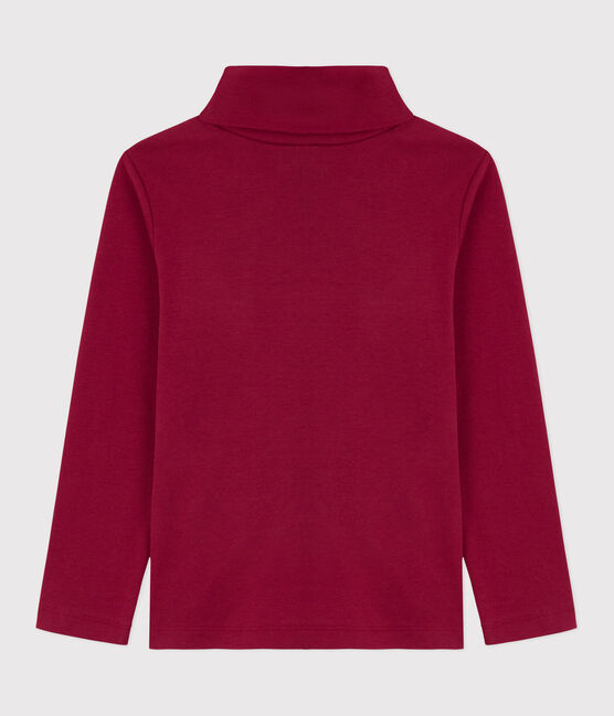 Camiseta infantil de cuello alto de algodón AMARANTE