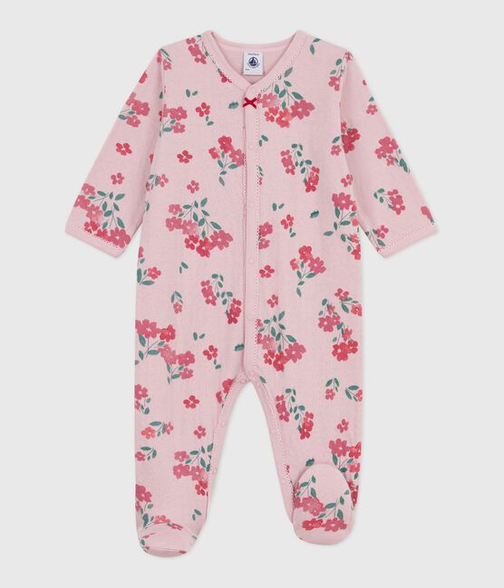 Pijama de túbico con estampado de flores para bebé rosa JOLI/blanco MULTICO