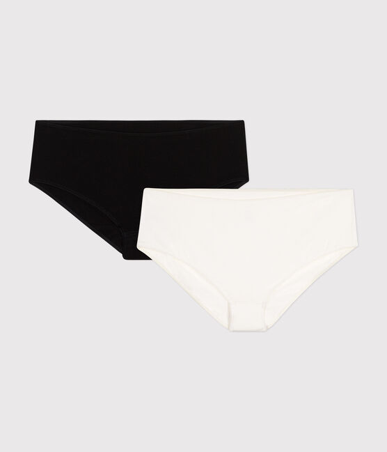 Juego de 2 «culottes» lisos de algodón y elastano para niña variante 1