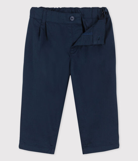 Bonito pantalón de sarga de bebé azul SMOKING