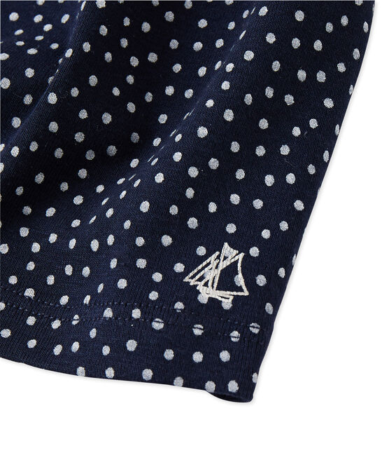 Camiseta estampada para bebé niña azul SMOKING/blanco LAIT