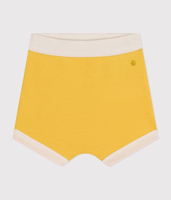 Pantalón corto de muletón ligero para bebé amarillo NECTAR