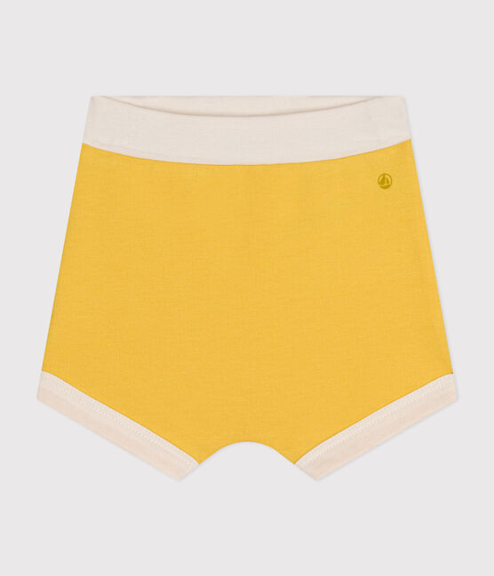 Pantalón corto de muletón ligero para bebé amarillo NECTAR