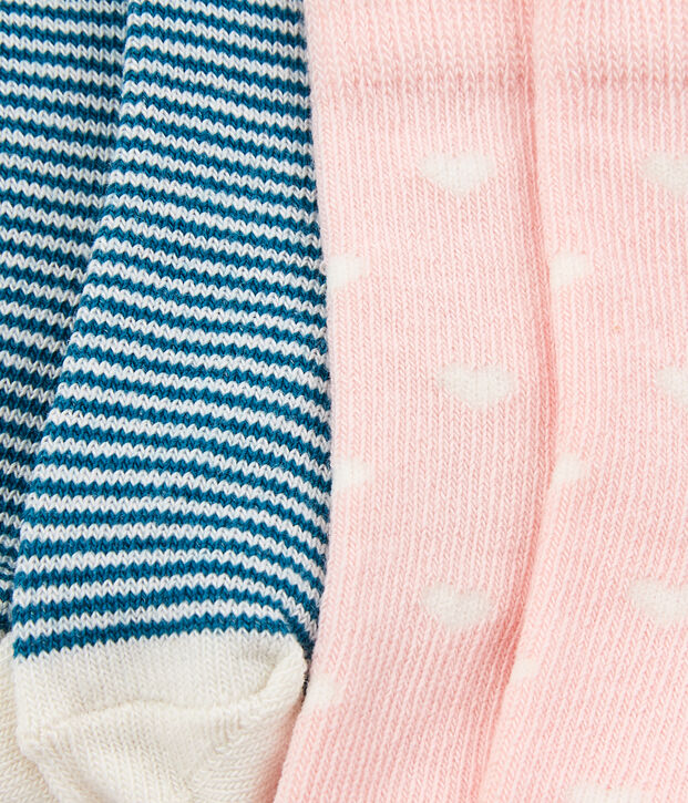 Juego de 2 pares de calcetines para beb&eacute; multicolor