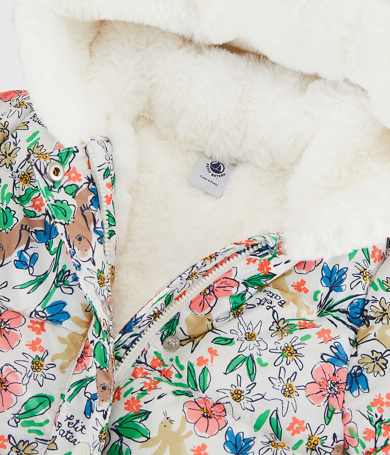 Chaqueta acolchada para beb&eacute;. blanco/multicolor