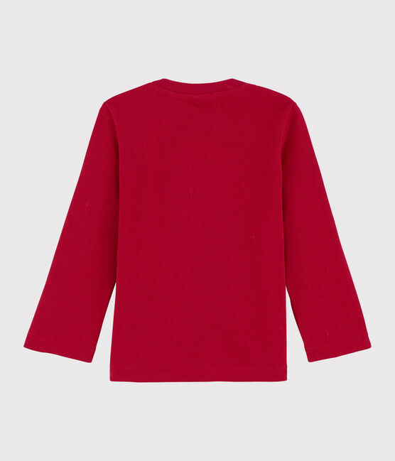 Camiseta de manga larga de algodón para bebé niño rojo TERKUIT