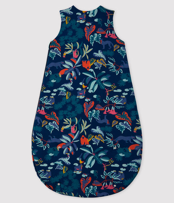 Saco para bebé que se puede guardar en un bolsillo azul MEDIEVAL/blanco MULTICO