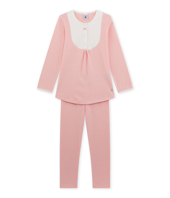 Pijama milrayas para niña rosa GRETEL/blanco LAIT