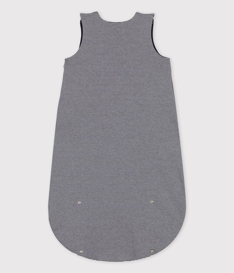 Saco de dormir ligero de algod&oacute;n de beb&eacute; azul/blanco