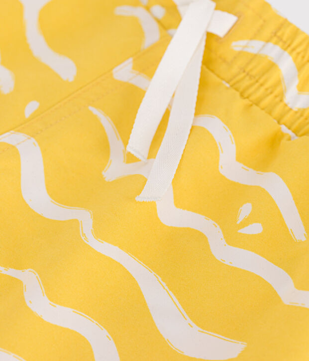 Ba&ntilde;ador infantil estampado amarillo/blanco