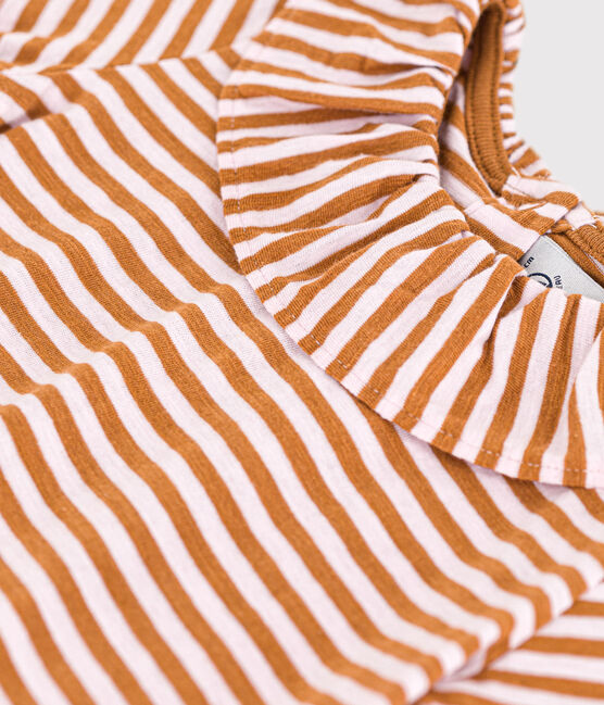 Blusa de punto flameado de manga corta a rayas para bebé TOAST/ DOLL
