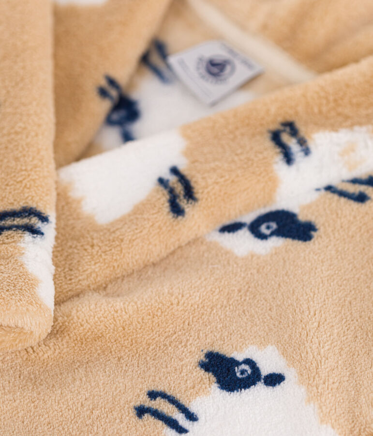 Bata polar infantil estampada beige/multicolor