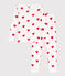 Pijama de algodón ajustado con corazones de niño/niña blanco MARSHMALLOW/rojo TERKUIT