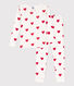 Pijama de algodón ajustado con corazones de niño/niña
