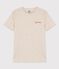 Camiseta para mujer de cuello redondo serigrafiada en algodón  beige MONTELIMAR CHINE