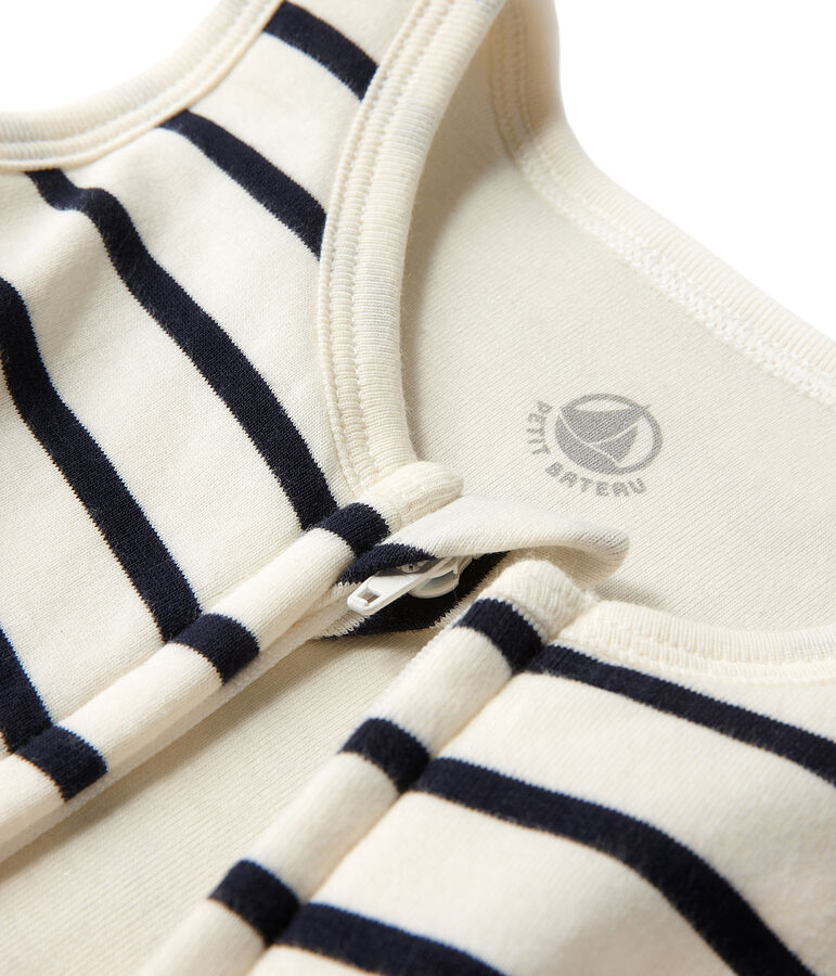 Saco de beb&eacute; rayado blanco/azul