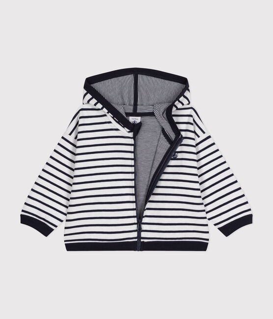 Sudadera con capucha para bebé blanco MARSHMALLOW/azul SMOKING