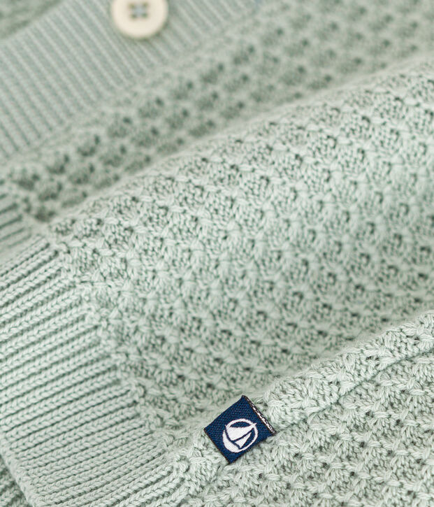 C&aacute;rdigan de punto de algod&oacute;n para beb&eacute; verde