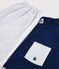 Pijama corto liso de canalé unisex azul MEDIEVAL/gris POUSSIERE